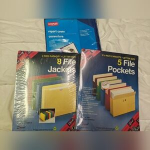 Staple Multi-Color File Jackets and Pockets Set